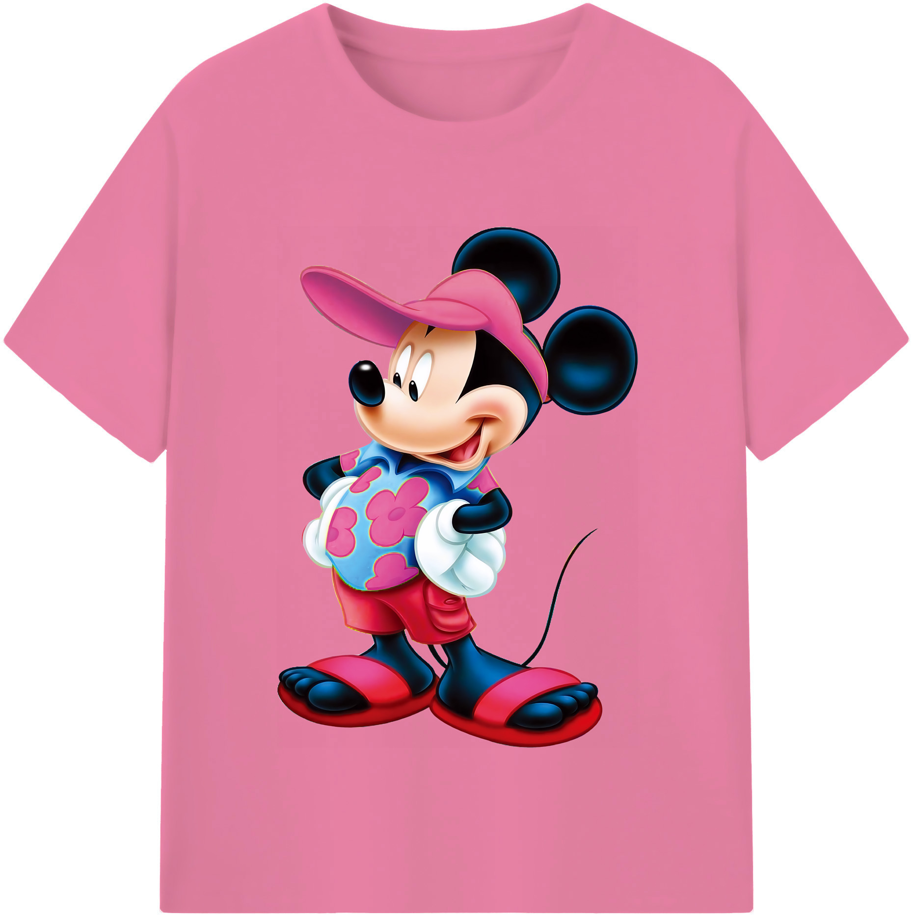 （画像用） ミッキーマウス Mickey Mouse 綿100％半袖Tシャツ（フロントプリント）